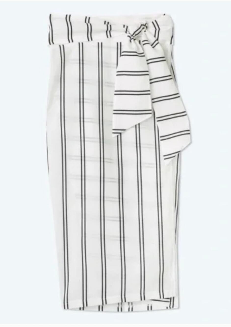 Summersalt Womens XL 1X 2X Easy Breezy Voile Sarong Cover White w/Black Stripes